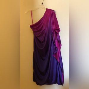 Ombre One Shoulder Le Chateau Dress